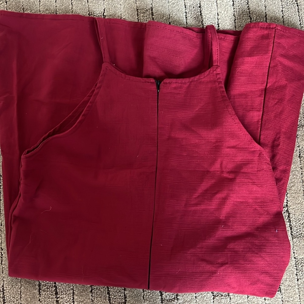 High neck canvas red dress - Picture 2 of 2
